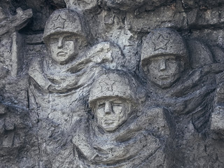 Fototapeta na wymiar a fragment of a monument soldiers Volgograd
