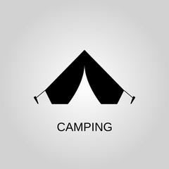 Camping icon. Camping symbol. Flat design. Stock - Vector illustration.