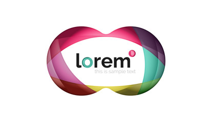 Abstract geometric design logo made of flowing elements