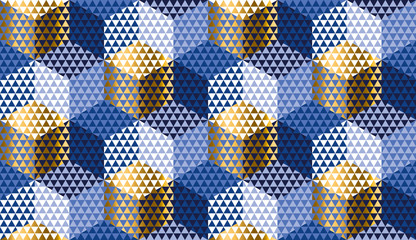 Hexagon and triangle orient style seamless pattern