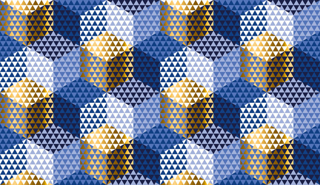 Hexagon and triangle orient style seamless pattern