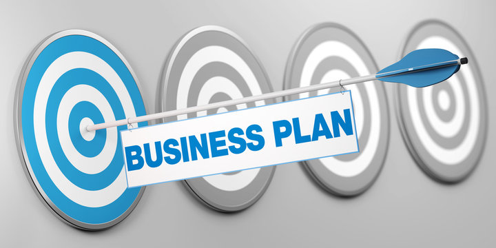 Business Plan auf Zielscheibe