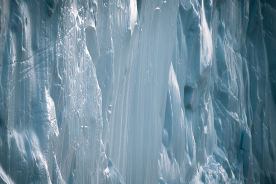 Close up of a Massive wall of ice in the arctic ocean