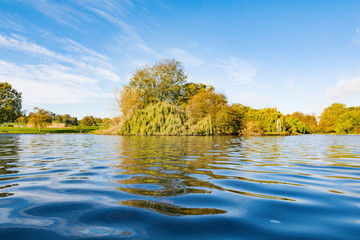 low angle view over water at the lake