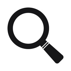 Magnifying glass icon, vector magnifier or loupe sign.