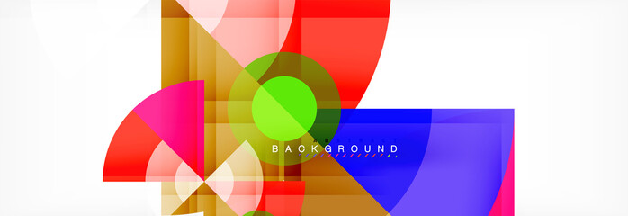 Triangles and circle geometric background