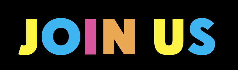 JOIN US Rainbow Letters Banner