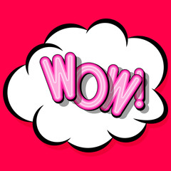 Cloud frame for wow expression, popart speech bubble.