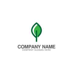 Growth green leaves logo design vector template