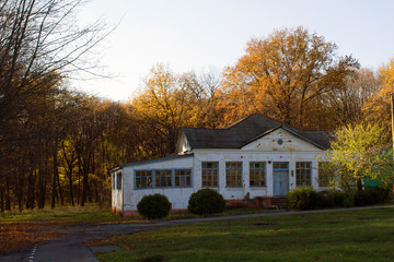 Old abandoned building of the children's camp