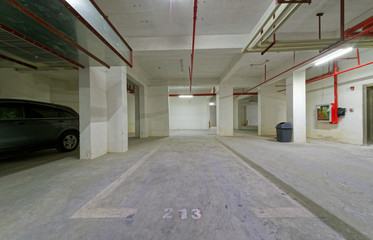 underground empty parking lot