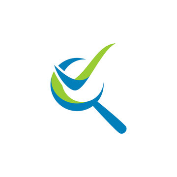Auditing logo design inspiration, magnifying glass logo, checklist logo
