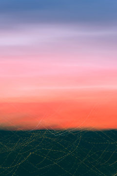 Multicolored sky background with light trails
