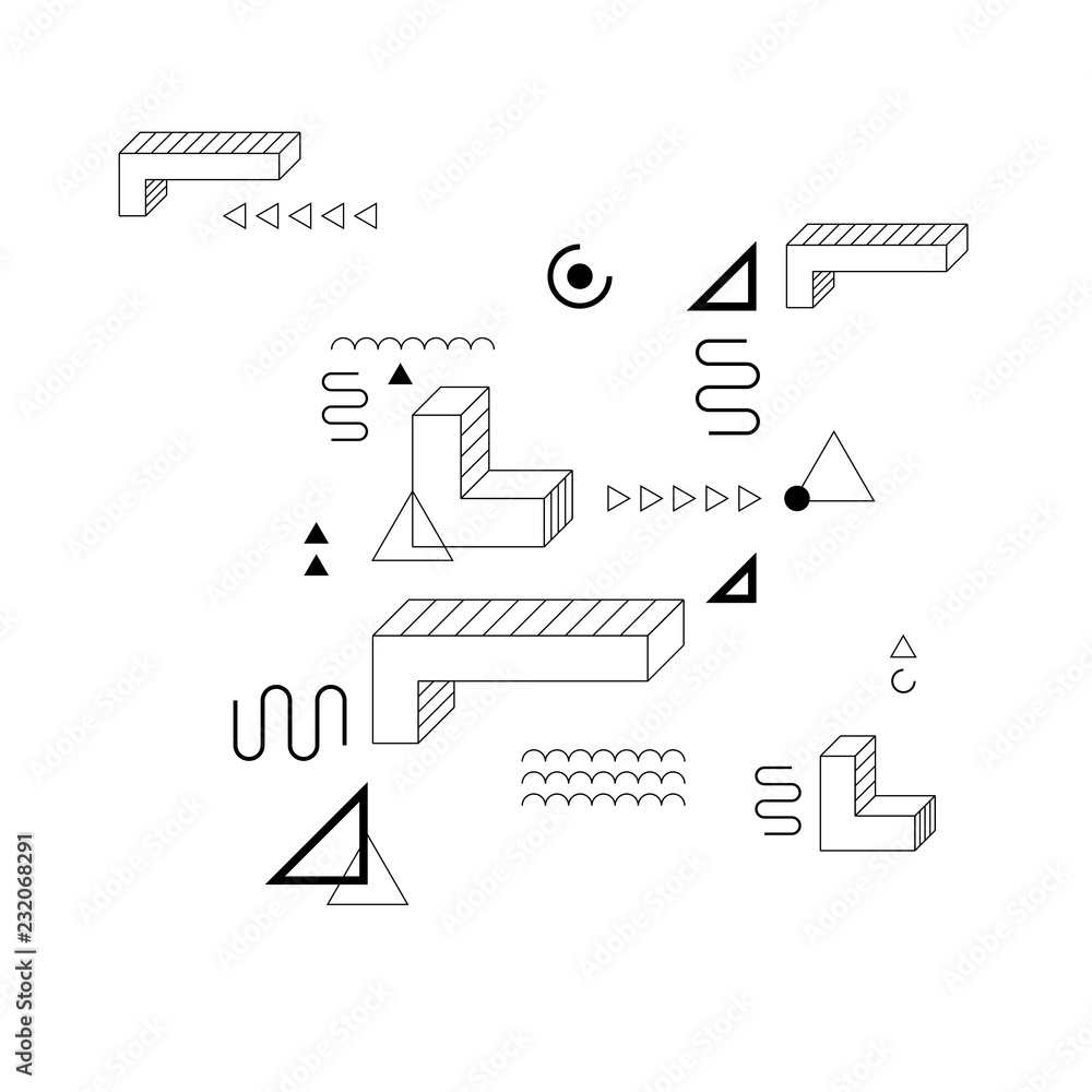 Aufkleber retro 80's memphis seamless pattern. abstract geometric vector background