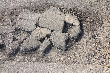 destroyed speed bump