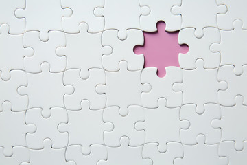 Jigsaw puzzle with missing fragment - obrazy, fototapety, plakaty