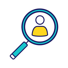 Staff searching color icon