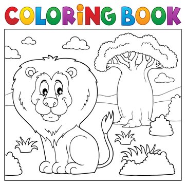 Coloring book African nature topic 3