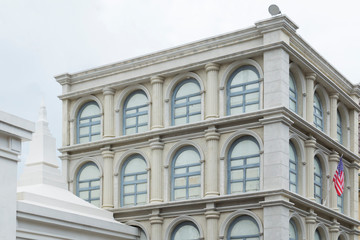 Background and texture of the retro style building.