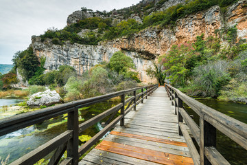 Wooden bridge in Krka National Park,Croatia