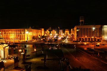 View of beautiful illuminated city at night