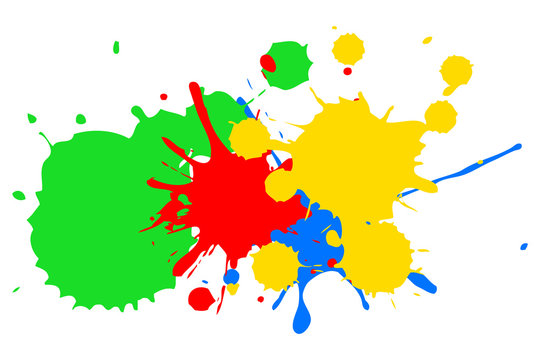 Manchas de pintura de color verde, rojo, azul y amarillo. Stock Vector |  Adobe Stock