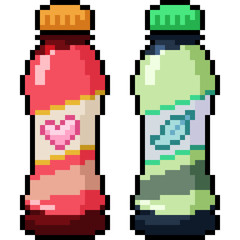 Obraz premium vector pixel art bottle drink