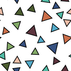 Triangle Seamless vector EPS 10 Pattern. Multicolor Figures. Texture for print and Banner. Flat style
