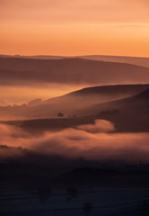 misty valley at dawn