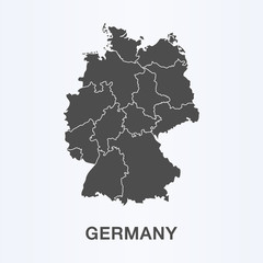 Germany map vector. European German country icon.