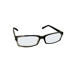 Fototapeta premium Black glasses icon on white background. Vector realistic icon.