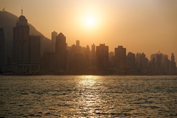 Hong Kong  sunset skyline