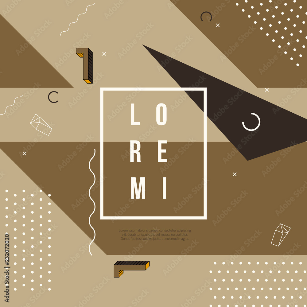 Poster retro 80's memphys seamless pattern. abstract geometric vector background.