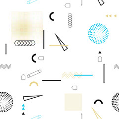 Retro 80's memphys seamless pattern. Abstract geometric vector background.