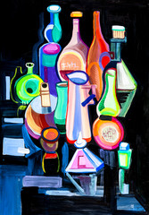 still life with bottles © krimzoya46