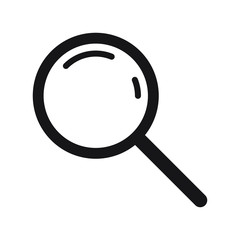 Magnifying glass icon, vector magnifier or loupe sign.