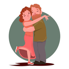 Man and woman hugging