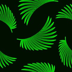 Tropical palm leaves, jungle leaves seamless vector floral pattern background