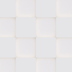 Seamless 3D pattern made of white and beige geometric shapes, creative background or wallpaper surface made of light and shadow. Futuristic decorative abstract texture design, simple graphic elements