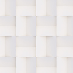 Seamless 3D pattern made of white and beige geometric shapes, creative background or wallpaper surface made of light and shadow. Futuristic decorative abstract texture design, simple graphic elements
