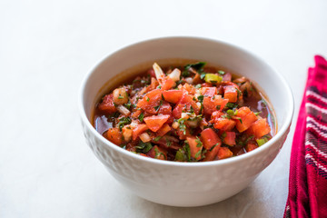 Turkish Juicy Tomato Salad Bostana for Kebab made with Onions, Parsley and Lemon Juice from Sanliurfa / Urfa from Turkey