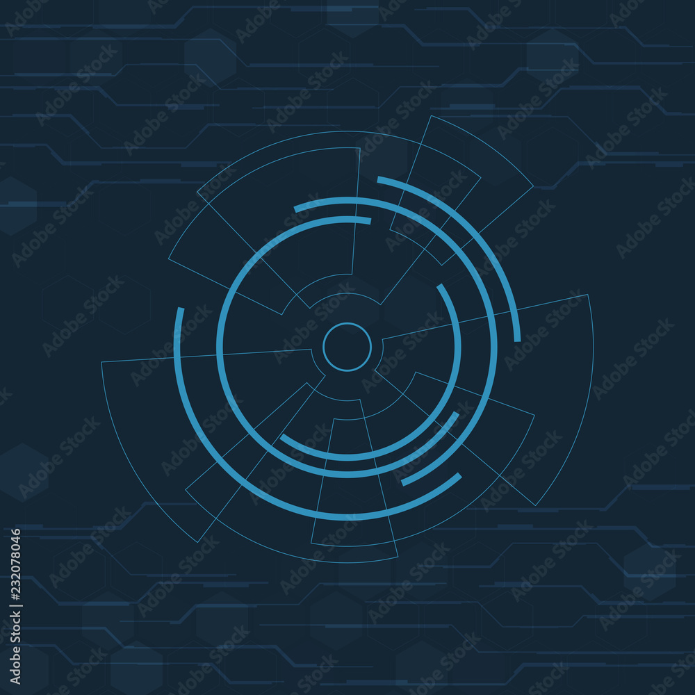 Poster sci fi futuristic user interface. vector illustration.