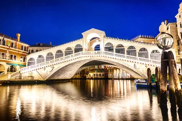 Printed roller blinds Rialto Bridge The Rialto bridge in Venice, night view