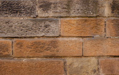 Brick wall background texture beige and grey 