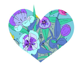 heart with flowers
