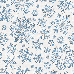 Naklejka na ściany i meble Seamless embroidery snowflakes background.