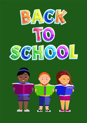 Back to School Children Poster Vector Illustration