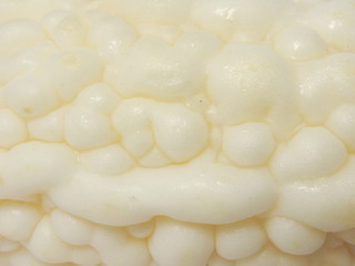 Close up of white bitter gourd (also called bitter melon, balsam pear) texture. Bitter gourd is a kind of health vegetable and common food in Taiwanese cuisine. Nature and agricultural background.