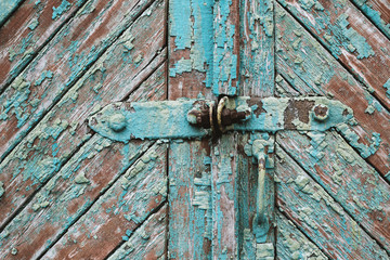 closed wooden door with lock