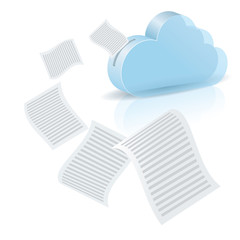 Cloud computing concept design.  Isolated in white background.